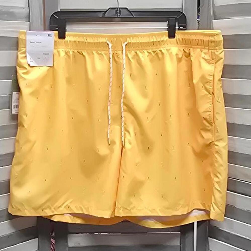 Men's Yellow Swim Trunks with Palm Trees | Goodfellow & Co | XX Large
